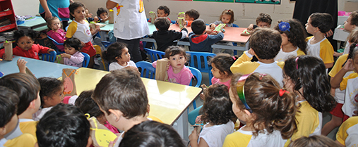 Pscoa: visita  creche 